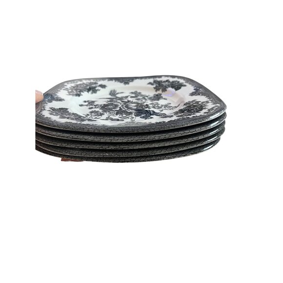Johnson Brothers Asiatic Pheasant Black 7 3/4 Square Salad Plate Set of 5 - Picture 3 of 12